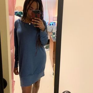Light Blue Forever 21 Long Sleeve T-shirt Dress